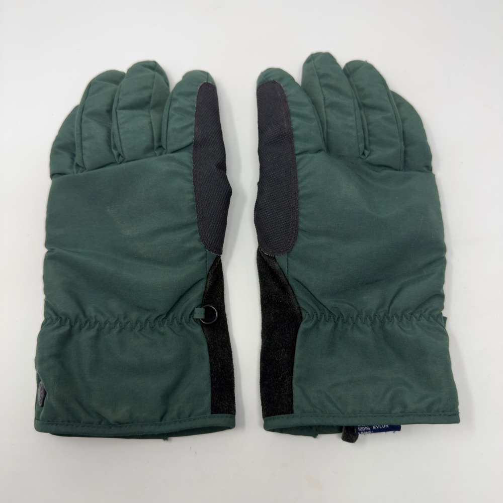 Vintage Polo Sport Ralph Lauren Mens Green Nylon Winter Gloves Fleece Lined L/XL